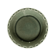 Emile Henry | 175th Anniversary Pie Dish, Green/Ivory, featuring a scalloped edge and speckled glaze, exemplifying French craftsmanship and timeless bakeware heritage.