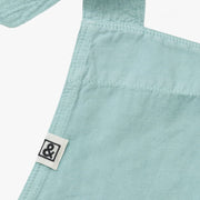 Hedley & Bennett Smock Apron, Eggshell Blue — fabric and fit detail