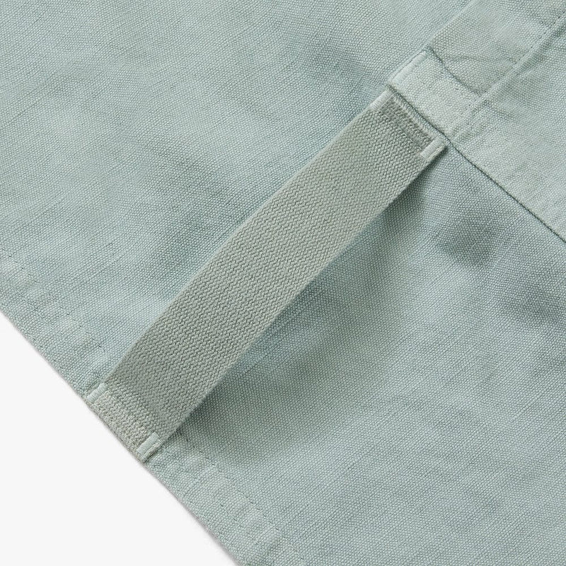 Hedley & Bennett Pinafore Apron, Eggshell Blue — fabric and construction detail
