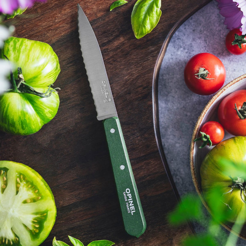 Opinel | Essential Serrated Knife, Apple Green