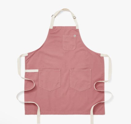 Hedley & Bennett | Essential Aprons - Rhubarb: Durable, versatile apron with adjustable strap, long ties, and pockets; ideal for practical, stylish cooking.