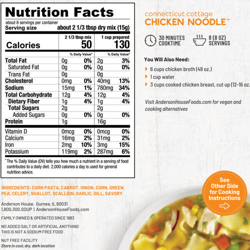 Anderson House | Frontier Soups, Connecticut Cottage Chicken Noodle Soup