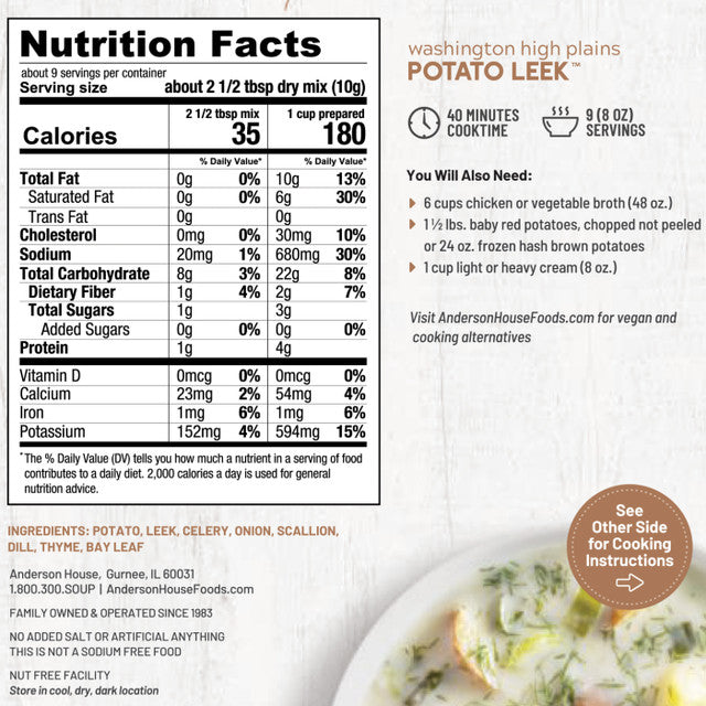 Frontier Soups | Washington High Plains Potato Leek Soup