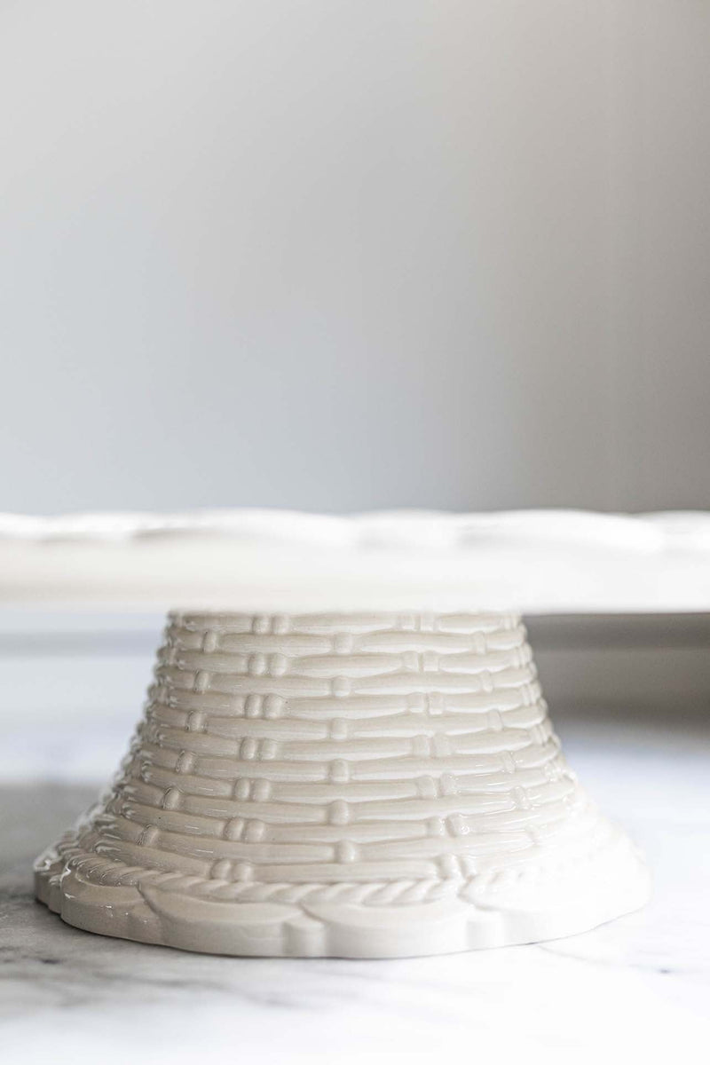 Provvista Designs | Basket Jubilee Cake Stand, White