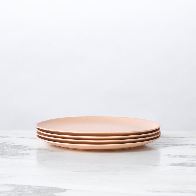 Fable New York | Bamboo Plates & Dinnerware - Salad Plate (Set of 4) - Sun Rises stacked on marble, showcasing eco-friendly, durable design for versatile dining.