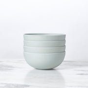 Fable New York | Bamboo Plates & Dinnerware - Cereal Bowl (Set of 4) - Glass Slipper, featuring a close-up of stacked eco-friendly bamboo fiber bowls.