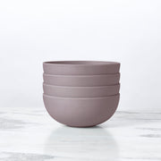 Fable New York | Bamboo Plates & Dinnerware - Cereal Bowl (Set of 4) - Castle, showcasing a stack of eco-friendly bamboo fiber bowls on a marble surface.