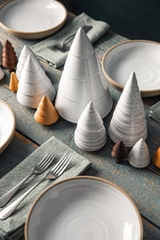 Farmhouse Pottery Balsam Woodland Trees arranged in a grouping - ceramic trees in multiple sizes, made in Vermont