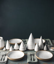Farmhouse Pottery Balsam Woodland Trees on a tabletop - handcrafted ceramic decor from Woodstock, Vermont
