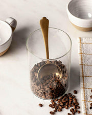 Farmhouse Pottery | Coffee Scoops - Artisan with a scalloped handle and brushed gold finish, designed to measure 2 tablespoons for coffee or tea.