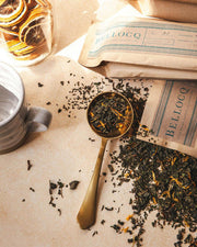 Farmhouse Pottery | Coffee Scoops - Artisan: A stylish Essex Coffee Scoop with a scalloped handle and brushed gold finish, designed for precise coffee or tea measurement.