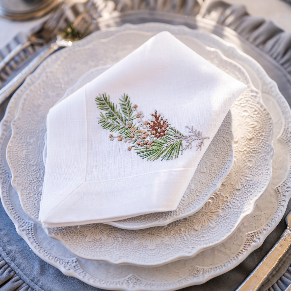 Arte Italica & Crown Linen Designs Fall Sprig Napkin - Thumbnail 2