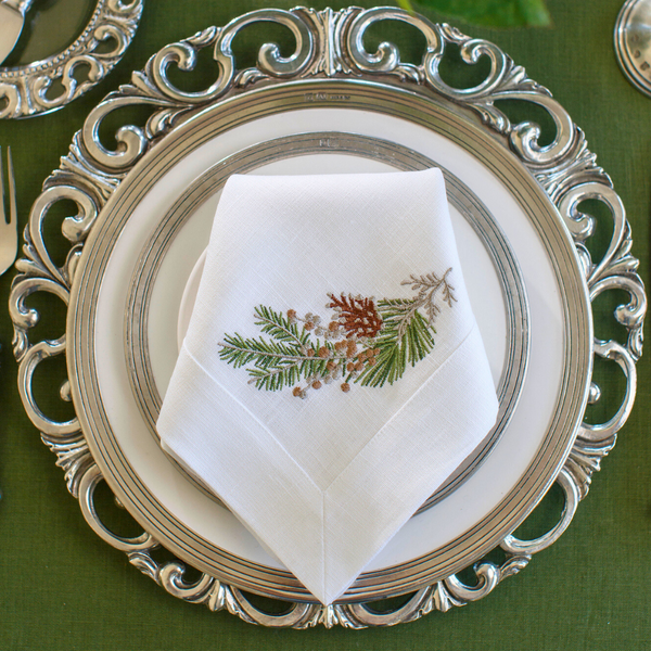 Arte Italica & Crown Linen Designs | Fall Sprig Large Napkin