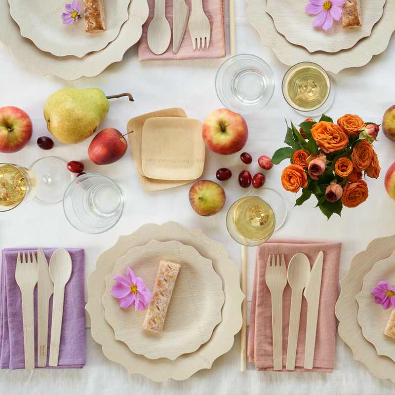 bambu® | Disposable Bamboo Fancy Plates, 7 inches