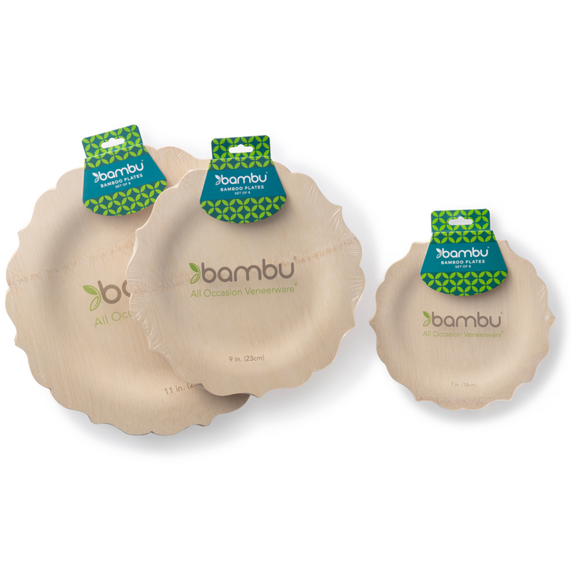 bambu® | Disposable Bamboo Fancy Plates, 7 inches