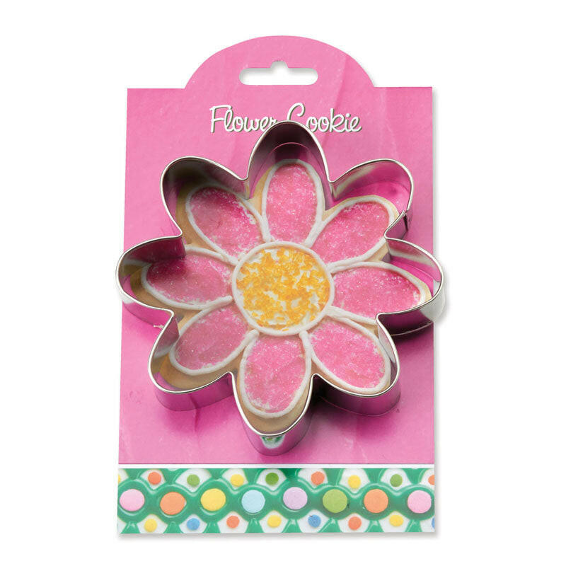 Ann Clark | Gift Collection Cookie Cutters - Owl-4.75, flower-shaped cutter ideal for baking enthusiasts, showcased in a pink package with a greeting card theme.