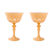 Sir|Madam Rialto Glass Coupe in Nectar yellow, Set of 2, on white background