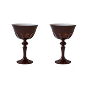 Sir|Madam Rialto Glass Coupe in Ox Blood, Set of 2, on white background