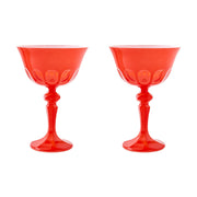 Sir|Madam Rialto Glass Coupe shown in Poppy as a color companion to the Nectar set