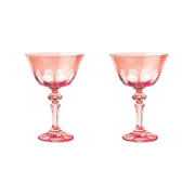 Sir|Madam Rialto Glass Coupe in Kitten (light red), Set of 2, on white background