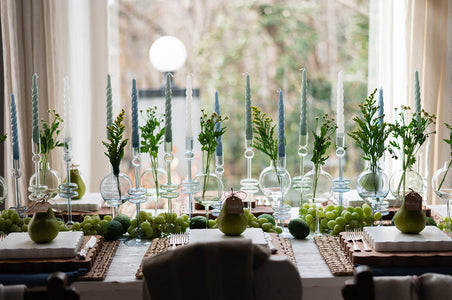 Etú HOME | Clear Glass Large Pair Candlestick