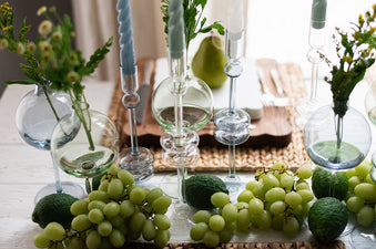 Etú HOME | Clear Glass Large Pair Candlestick