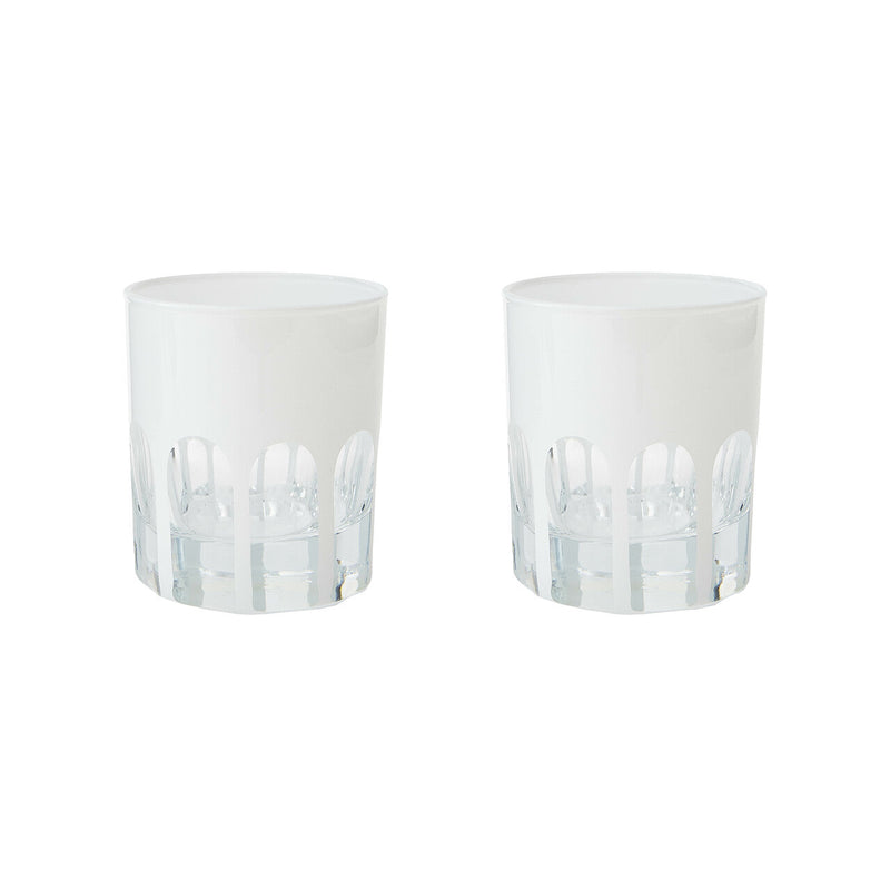 Sir|Madam Rialto Glass Old Fashion in Chalk, Set of 2, on clean white background