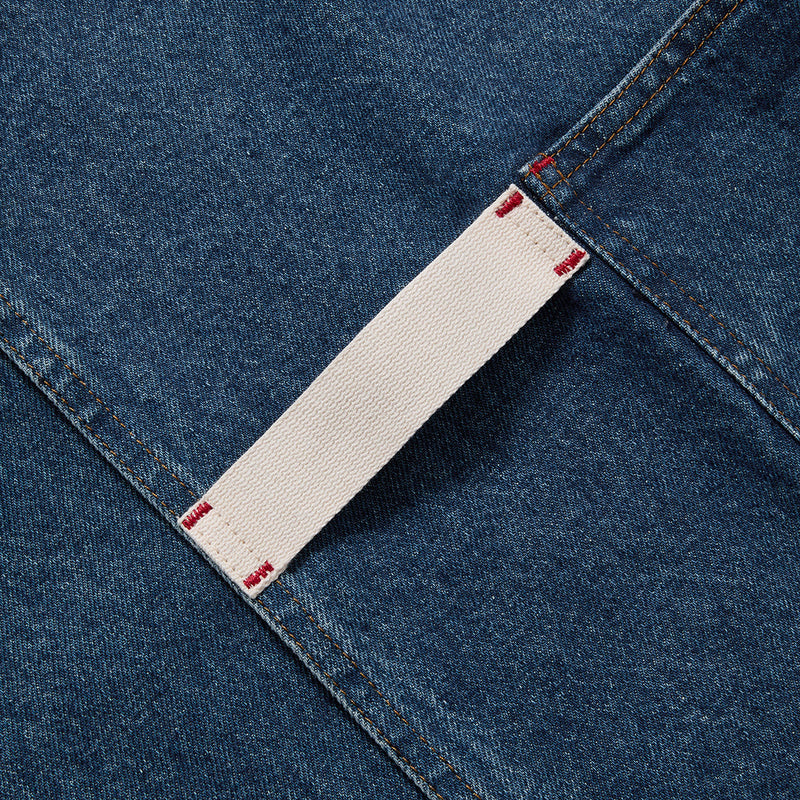 Hedley & Bennett Essential Apron, Georgia Blue Denim — apron detail