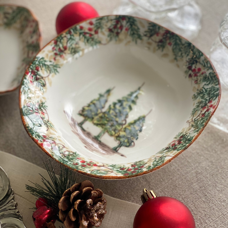 Arte Italica & Crown Linen Designs | Natale Cereal Bowl