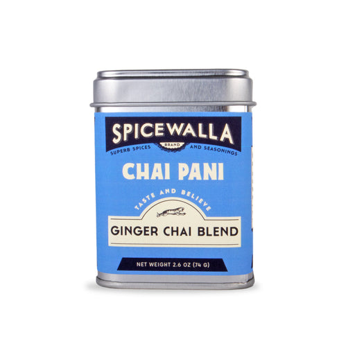 Spicewalla | Chai Pani Ginger Chai tin, 2.6 oz, featuring a comforting blend of black tea, ginger, and cardamom, perfect for warm, soothing beverages.