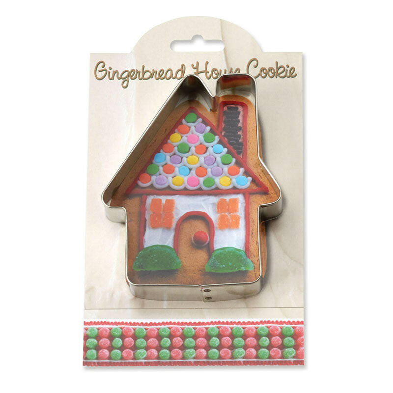 Ann Clark | Holiday Gift Cookie Cutters - Gingerbread House Kit-4 featuring a house-shaped cookie cutter, ideal for creative baking and decorating.