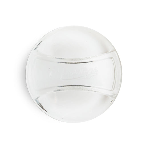 Close-up of Masontops Glass Fermentation Weights for Regular Mouth jars, showcasing food-grade soda-lime glass with easy-grip handles, essential for home fermentation.