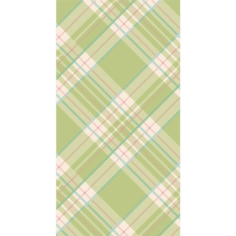 Hester & Cook Green Plaid Guest Napkins, ideal for elevating dining experiences with their elegant pattern, perfect for gatherings.