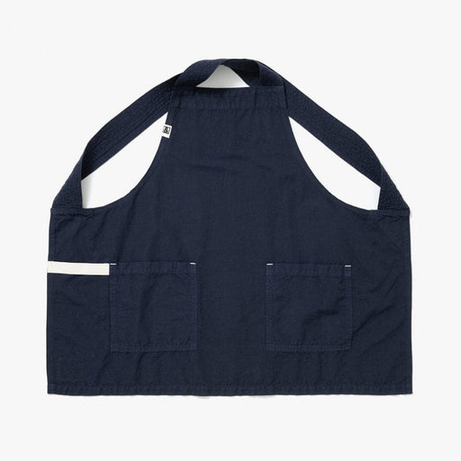 Hedley & Bennett | Smock - Blueberry: Dark navy apron with neck loop, waist ties, two front pockets, and a contrasting white band, perfect for kitchen tasks.