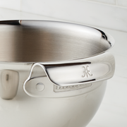 Hestan Provisions | 7QT Stainless Steel Mixing Bowl, ideal for proofing dough and mixing, featuring a flared rim for easy pouring, shown close-up.