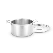 Heritage Steel | 10 Piece Cookware Set featuring a polished stainless-steel stockpot with side handles and a matching lid, ideal for versatile cooking in any kitchen.