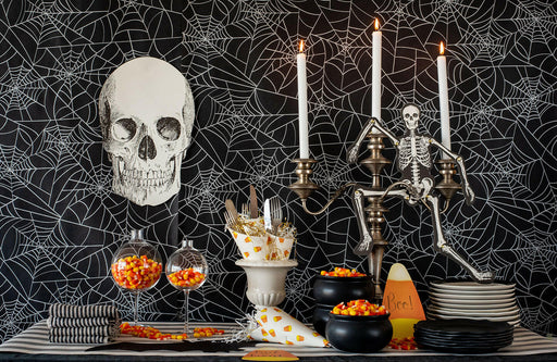 Spiderweb Table Runner from Hester & Cook's Halloween Collection, perfect for adding a spooky touch to your festive table setting.