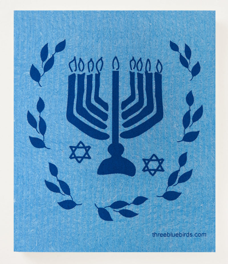 Three Bluebirds Swedish Dishcloths | Hanukkah Swedish Dishcloth