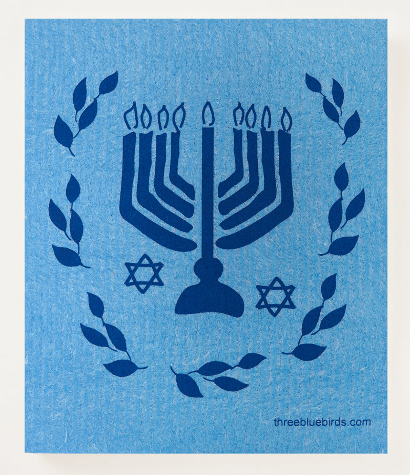 Three Bluebirds Swedish Dishcloths | Hanukkah Swedish Dishcloth