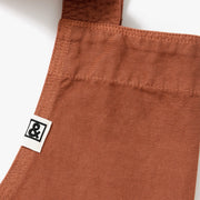 Hedley & Bennett Smock Apron, Harissa Red — fabric and fit detail