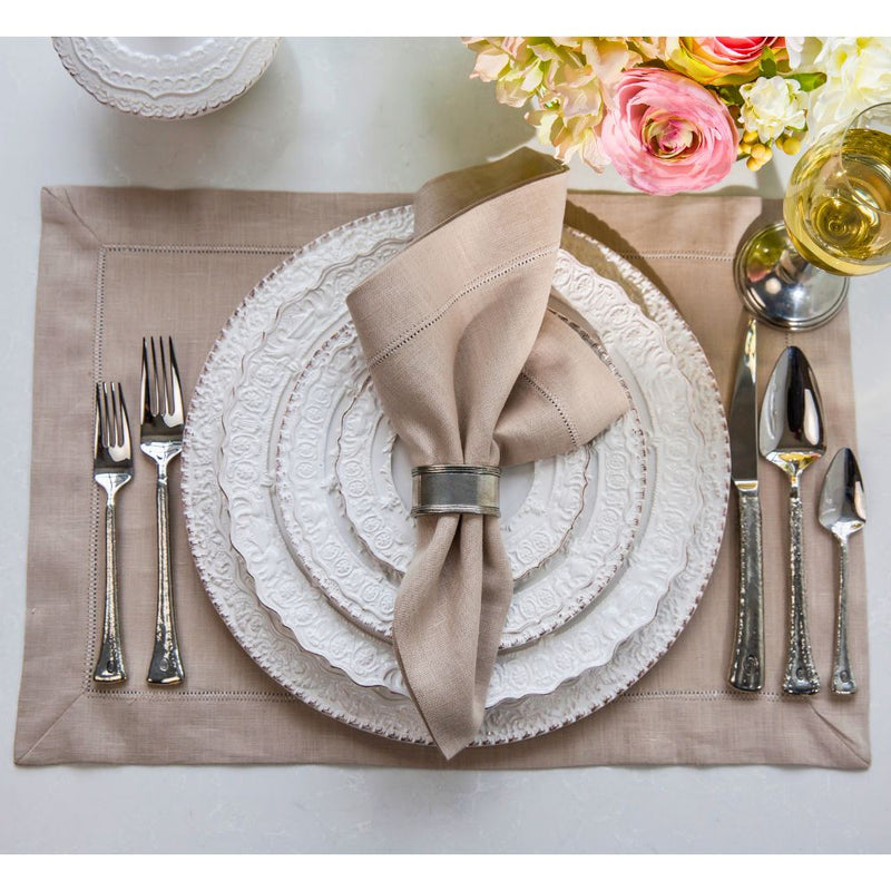 Arte Italica & Crown Linen Designs | Hemstitch Placemat - Evergreen