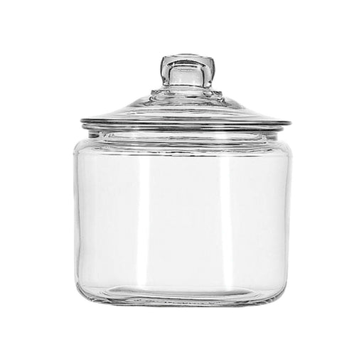 Anchor Hocking | Heritage Hill Glass Jars - 3 Quart; a durable glass jar with lid for versatile pantry storage, featuring a wide mouth and oversized knob.