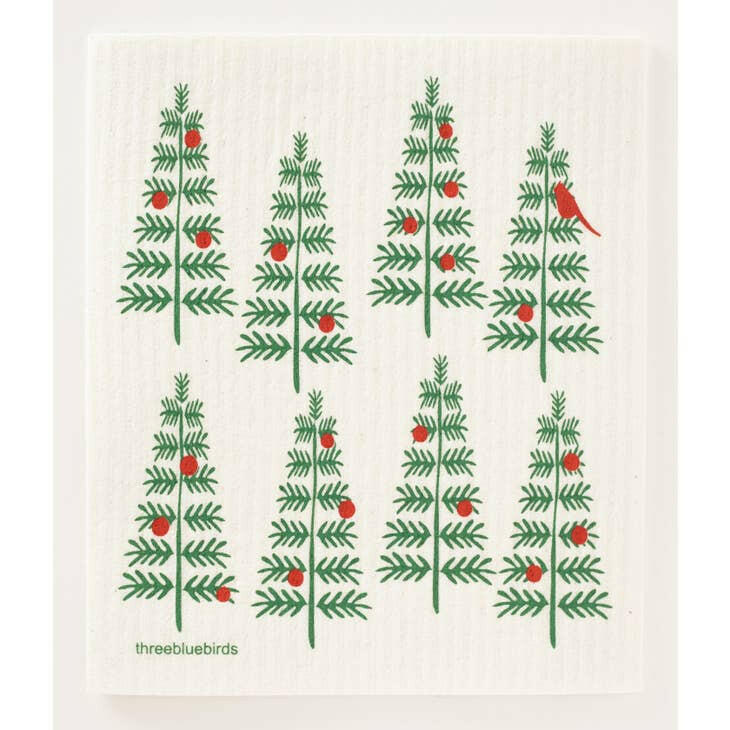 Three Bluebirds Swedish Dishcloths - Christmas Trees - Thumbnail 2