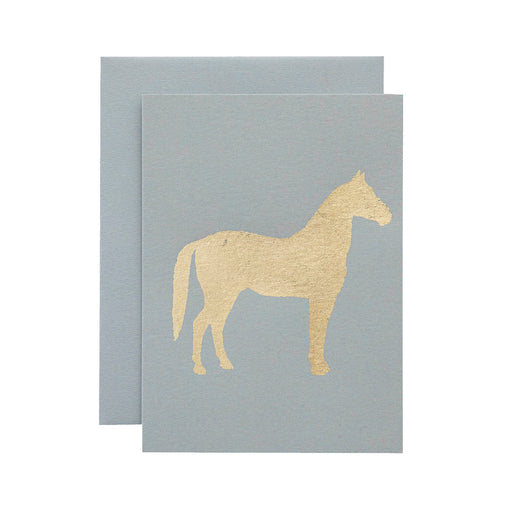 Catherine Greenup Cards - Horse on Grey features a detailed horse illustration, perfect for heartfelt notes, crafted on high-quality card stock. 