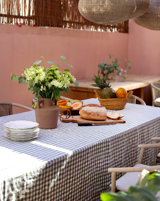 MagicLinen | Linen tablecloth in Forest green gingham : 59x59" / 150x150 cm