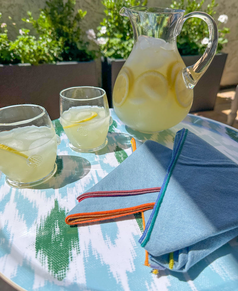 Tisch New York | Chambray Napkins with Pink Hem