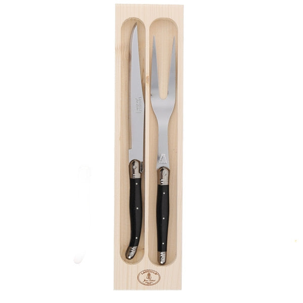 The French Farm | Laguiole by Jean Dubost | Carving Set with Black Handles in a Box