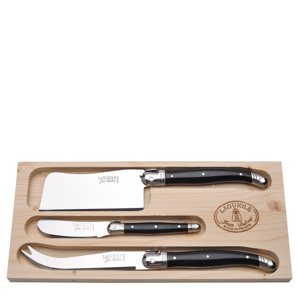 The French Farm | Laguiole by Jean Dubost | 3pc Cheese Set in Black