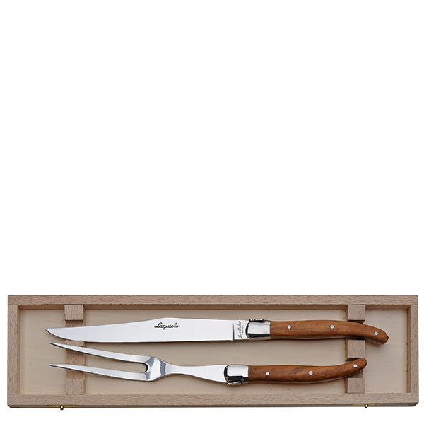 The French Farm | Olive Wood Carving Set in a Clasp Box