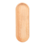 J.K. Adams Maple Appetizer Tray, Medium: Oval, light maple wood tray with a slight lip for serving small snacks, enhancing your entertaining experience.